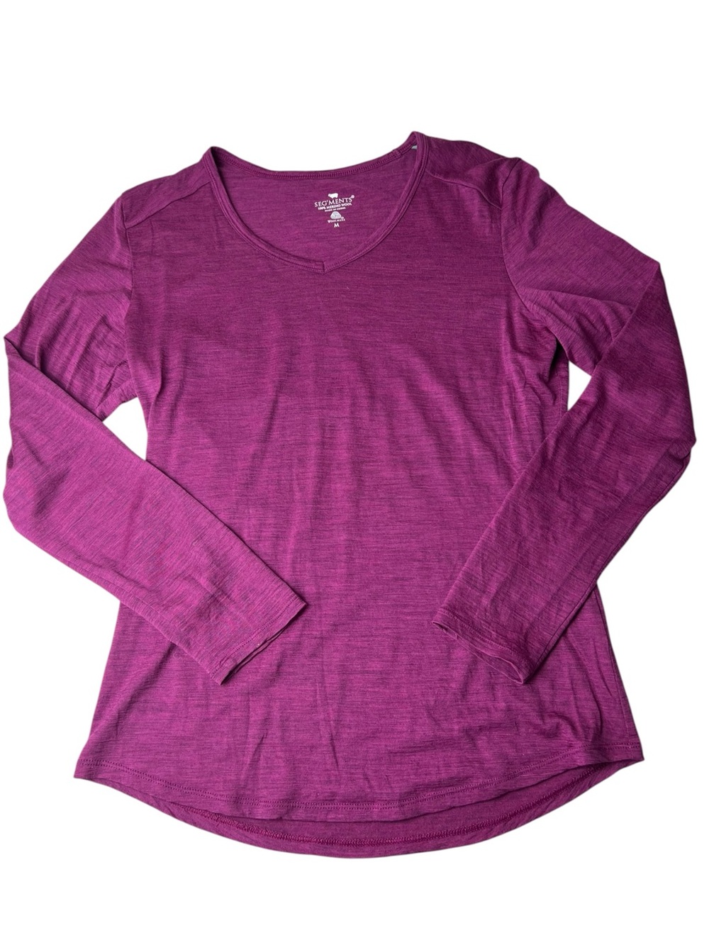 Seg’ments 100% Merino Wool Women’s Fuscia Size Medium Base Layer Top